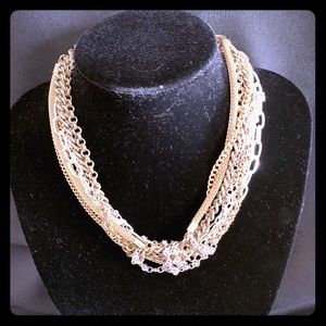 Gold and silver color chain necklace